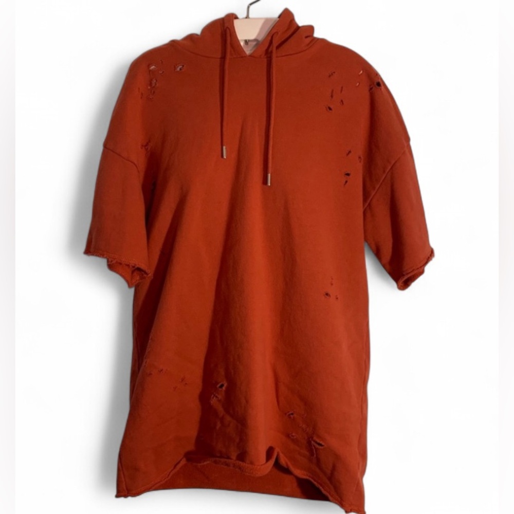 distressed men’s short sleeve Pacsun hoodie #distressed size small
